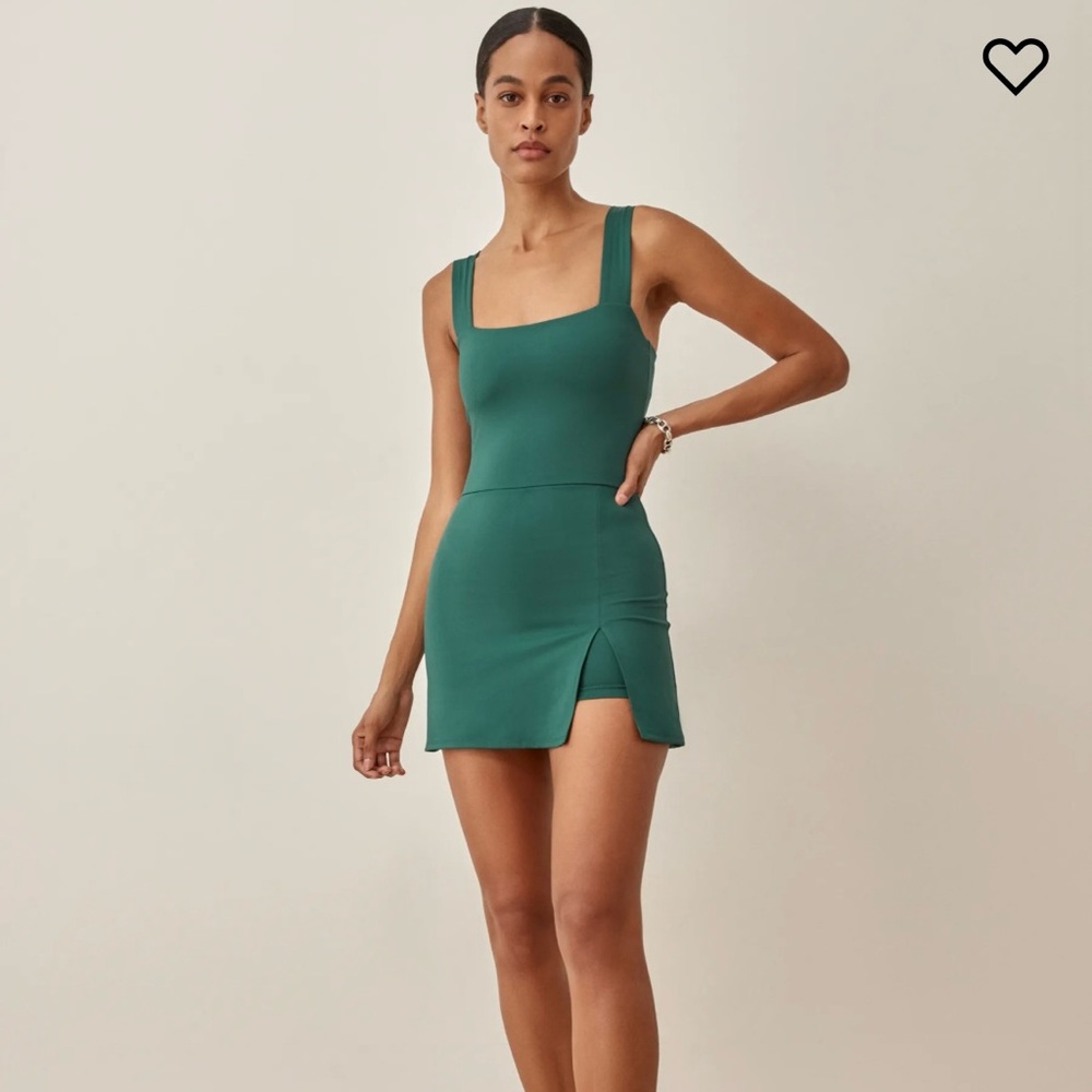 Reformation Daria Ecomove Active Dress in pine size medium